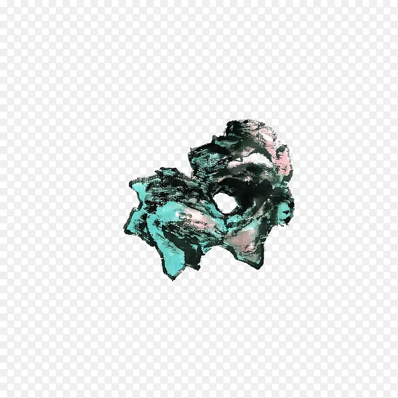 中国风山石写意画