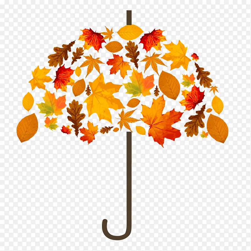 创意秋季树叶雨伞