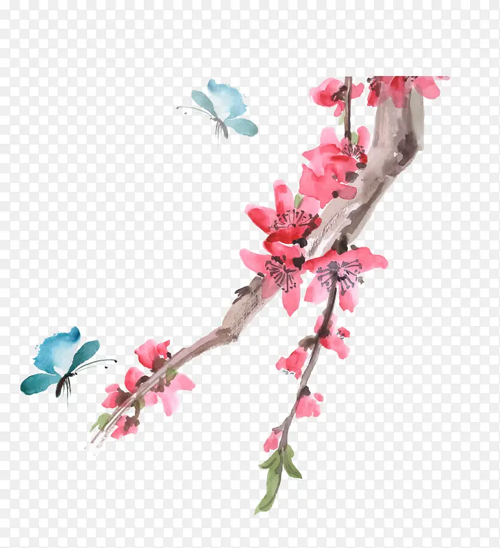 矢量花朵蝴蝶