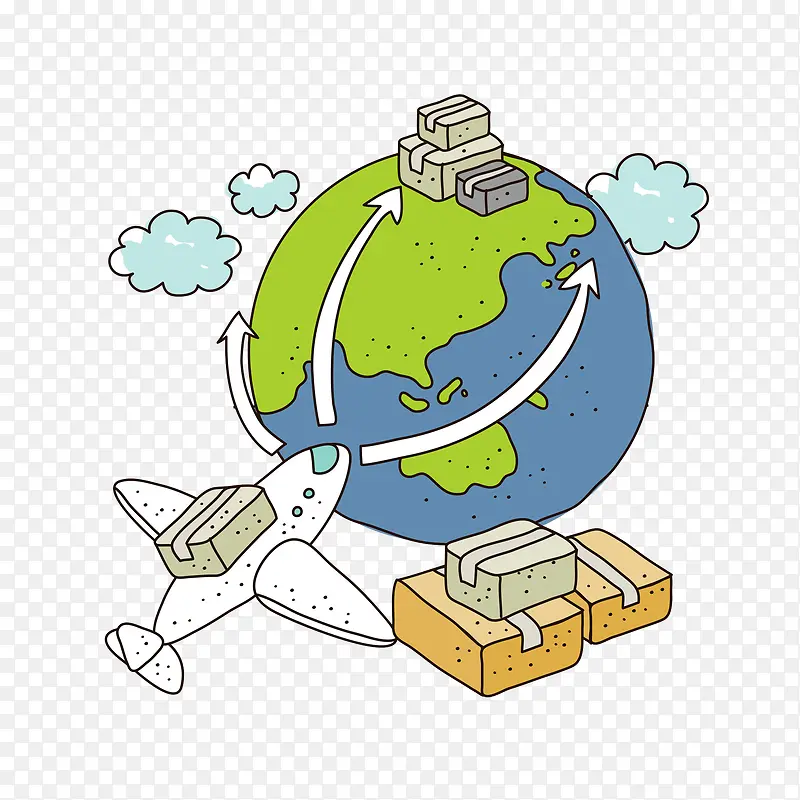 卡通空运场景免抠图