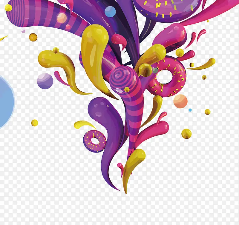 矢量炫彩花纹