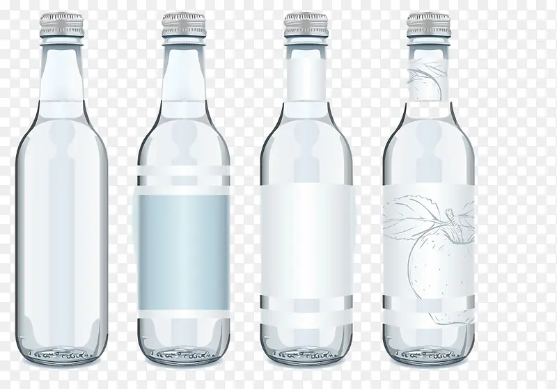 4个透明酒瓶