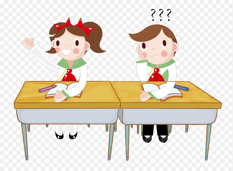 卡通手绘上课的学生PNG图片素材下载_图片编号ymvoavzq-免抠素材网