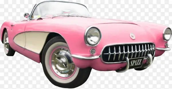 粉色轿车侧面
