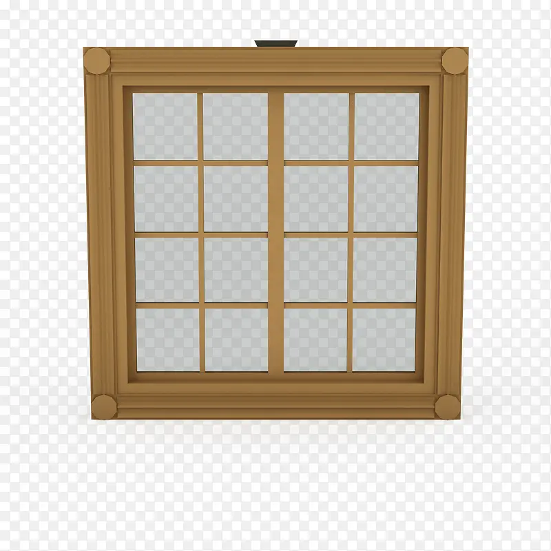棕色简单格子窗