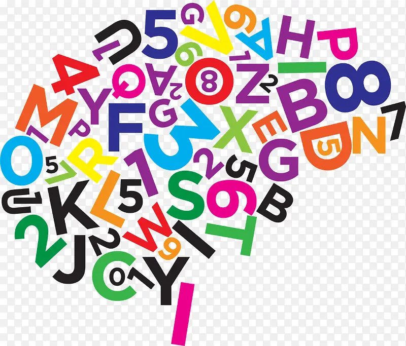 彩色字母组合图案设计