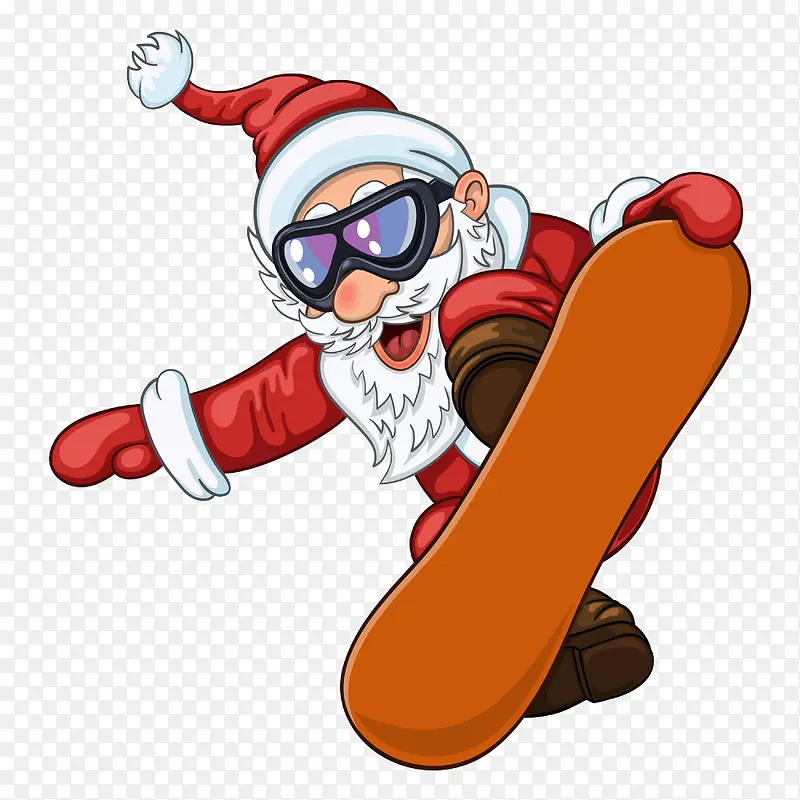 滑雪的圣诞老人