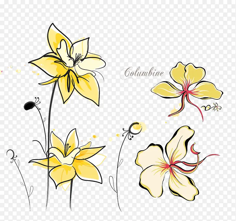手绘花素材