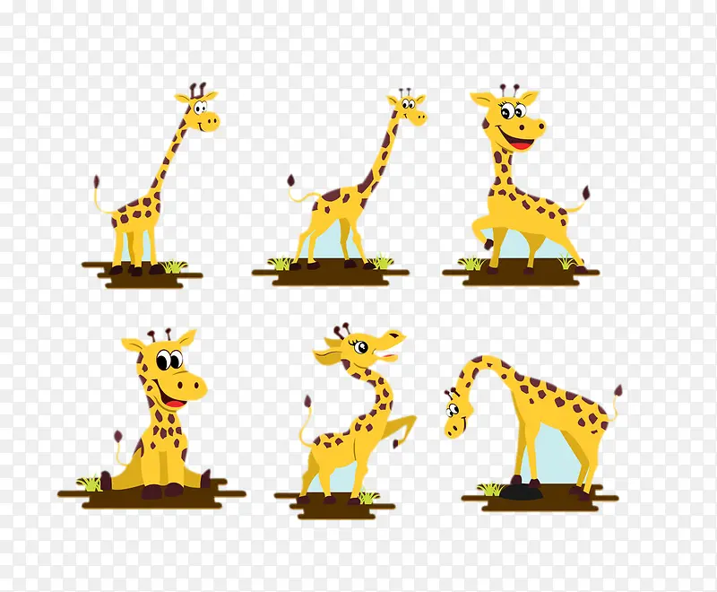 黄色卡通长颈鹿