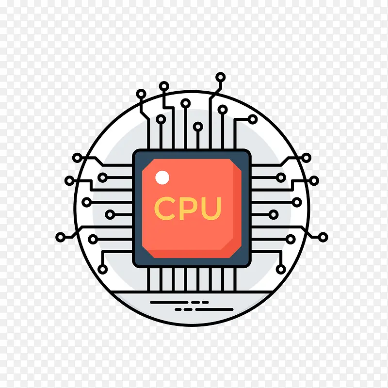 CPU电子电路矢量图标