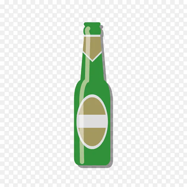 绿色卡通啤酒瓶子