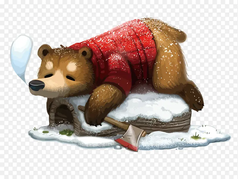 矢量卡通冬眠的熊