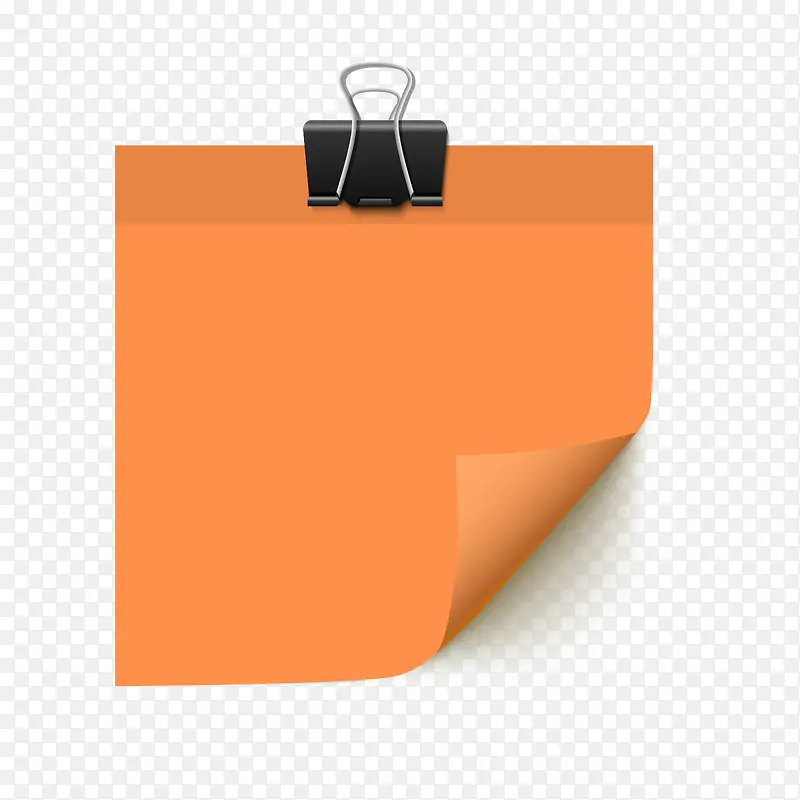 矢量卡通橙色便利帖png