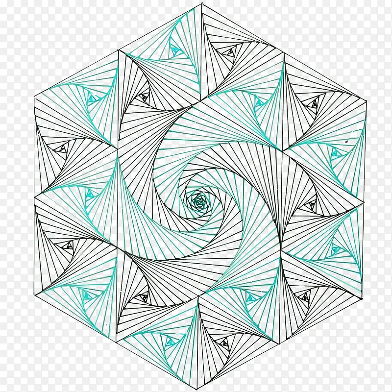 矢量几何螺旋图案