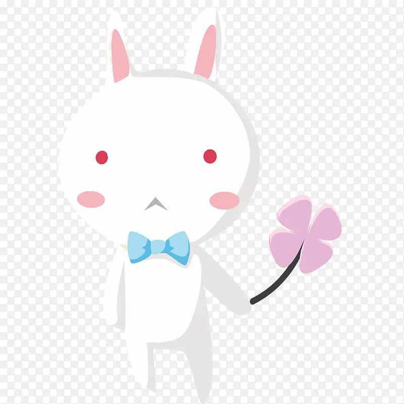 四叶草小白兔矢量素材
