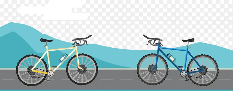 矢量图两辆自行车