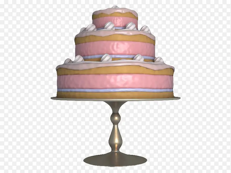 三层粉色花纹蛋糕架