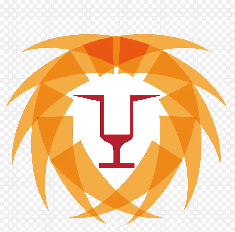 矢量橙色的狮子头