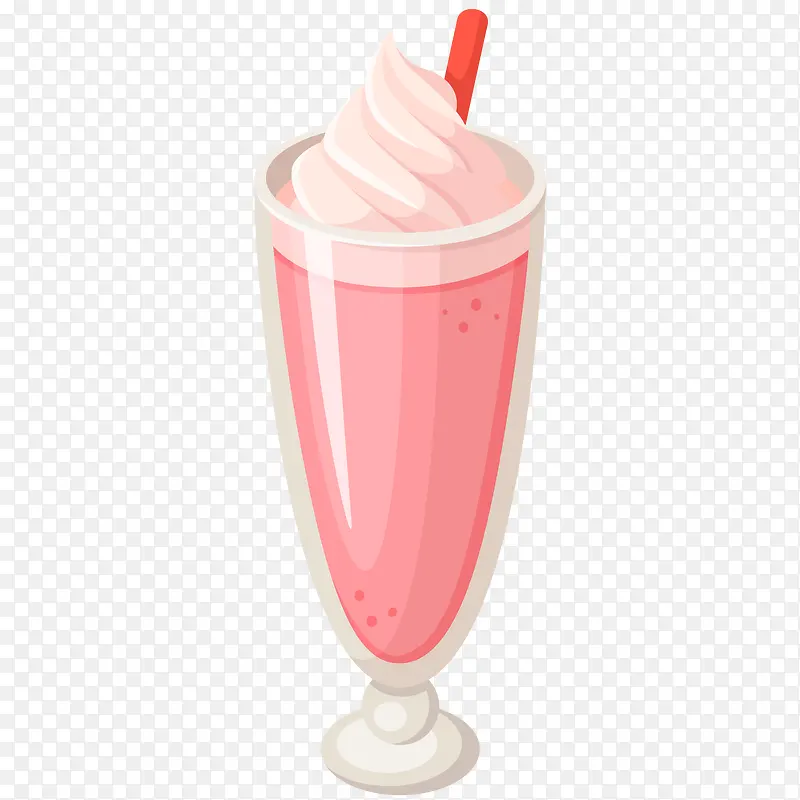 草莓酸奶矢量插画