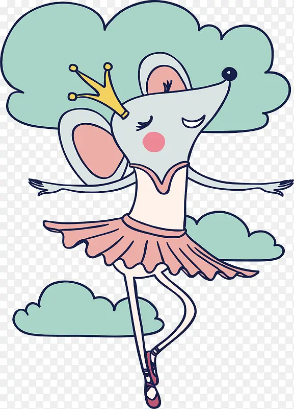 可爱跳芭蕾的老鼠