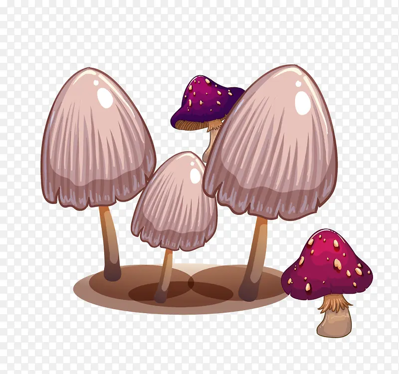 粉色卡通矢量蘑菇