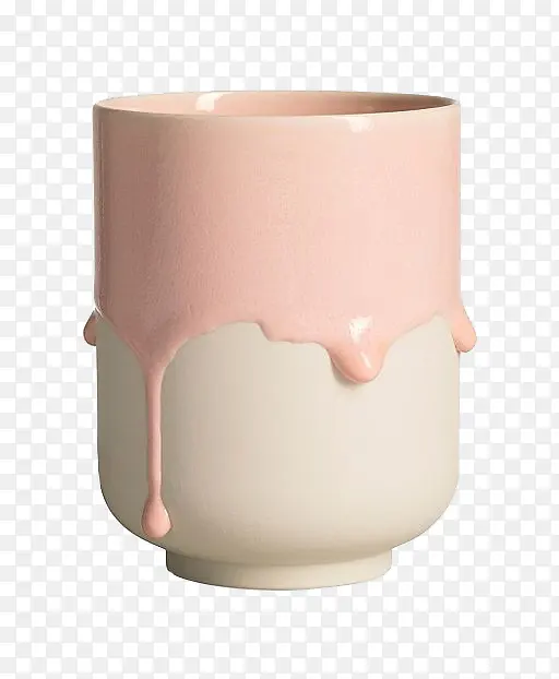 粉色牛奶手工杯子