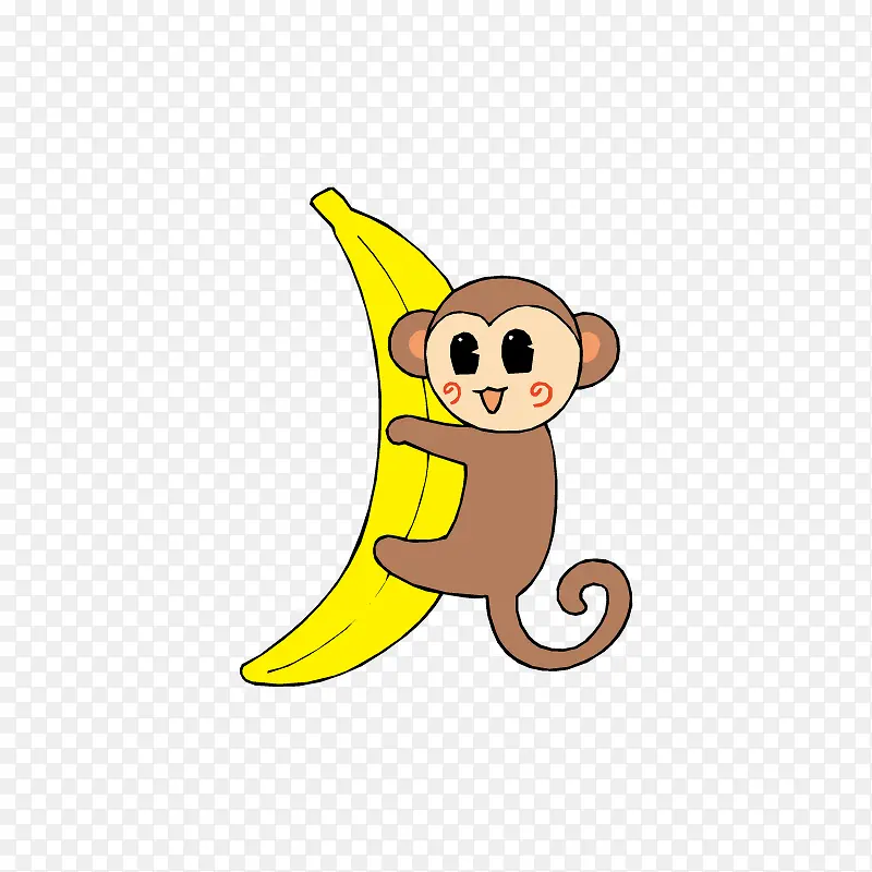 趴在香蕉上的小猴子
