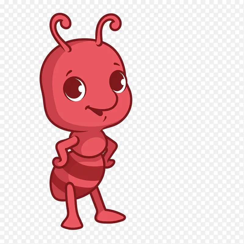 可爱粉色叉腰小蚂蚁