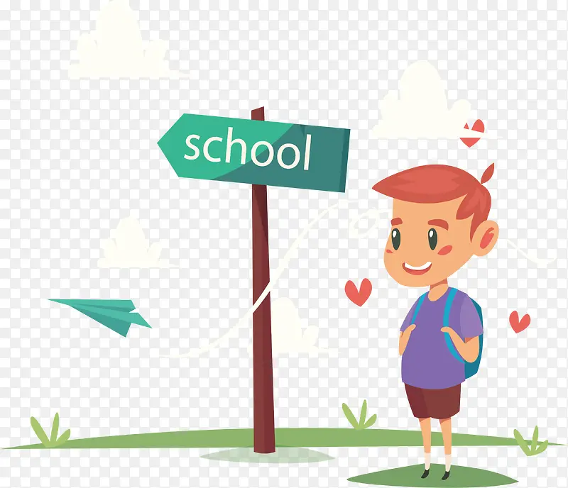 绿色学校指路牌