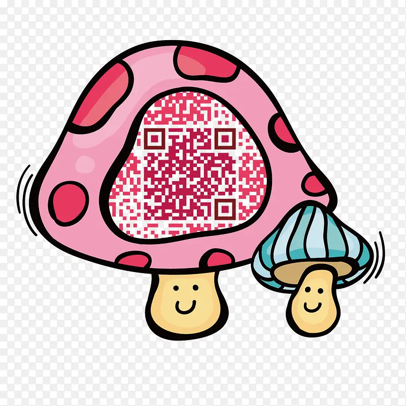 粉色蘑菇识别二维码