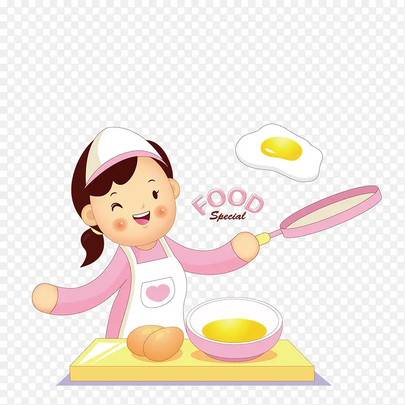煎蛋的女厨师