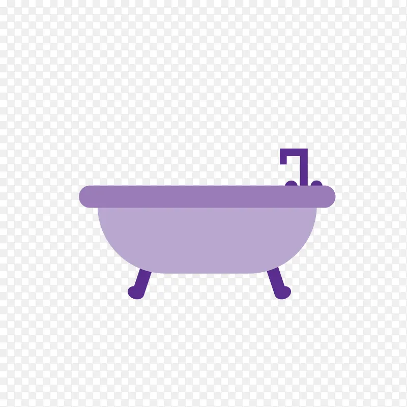 手绘紫色小浴缸设计