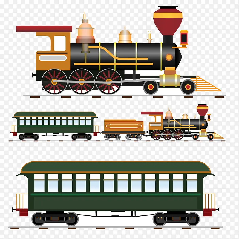 蒸汽机火车插画