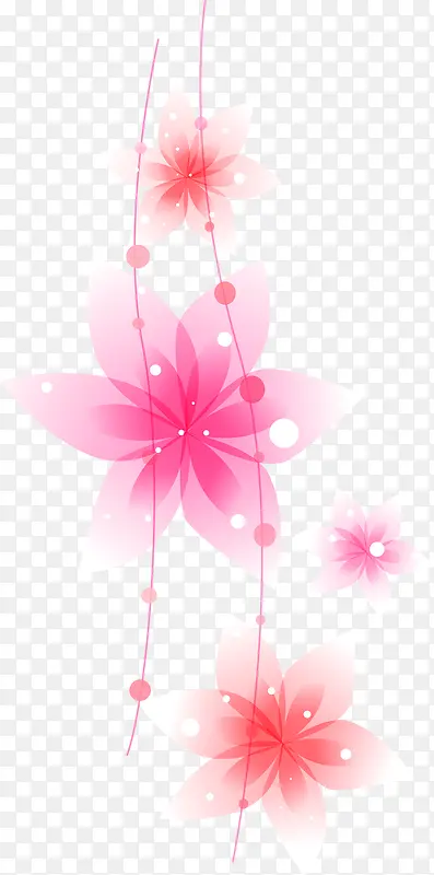 手绘花朵漂浮