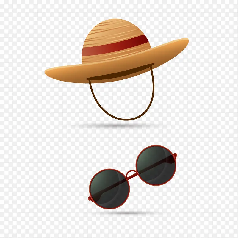 旅行社旅行帽子太阳镜图标设计素