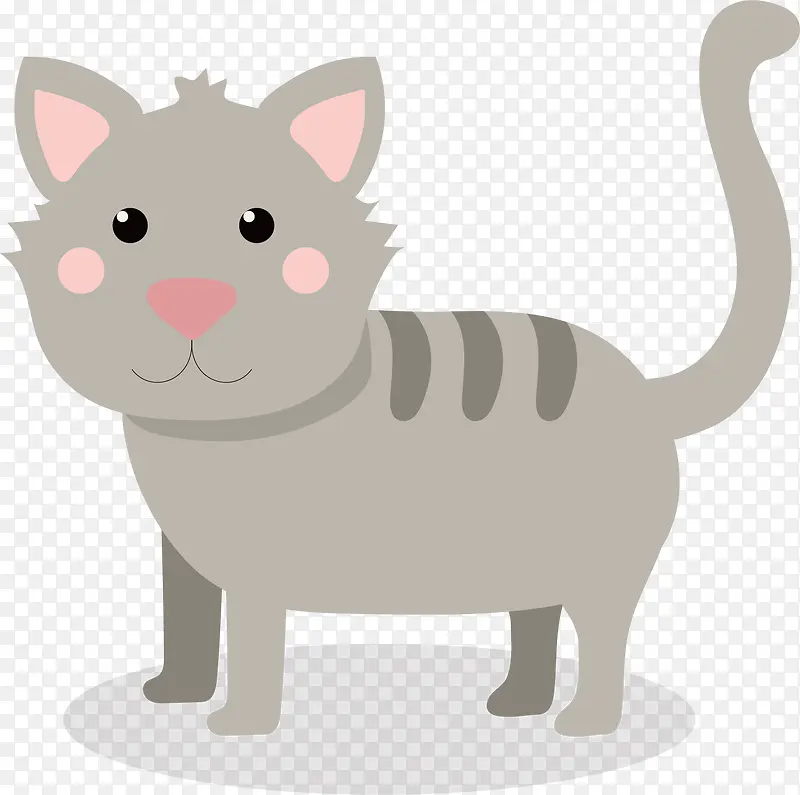 矢量图可爱的灰猫咪