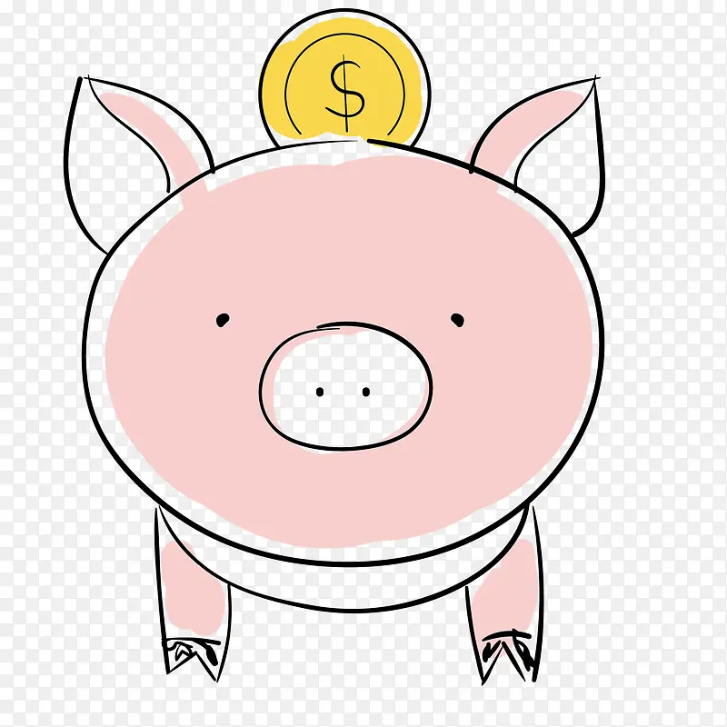 小猪存钱罐矢量免抠图