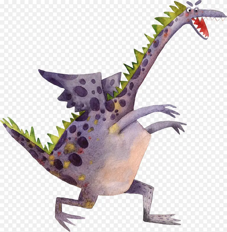 手绘水彩恐龙动物