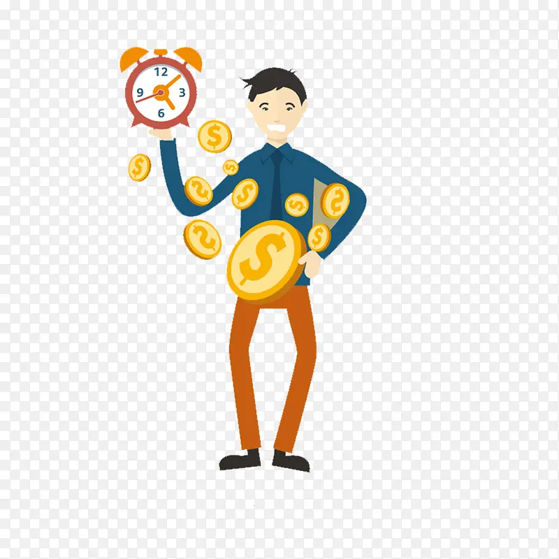 时间就是金钱商务插画