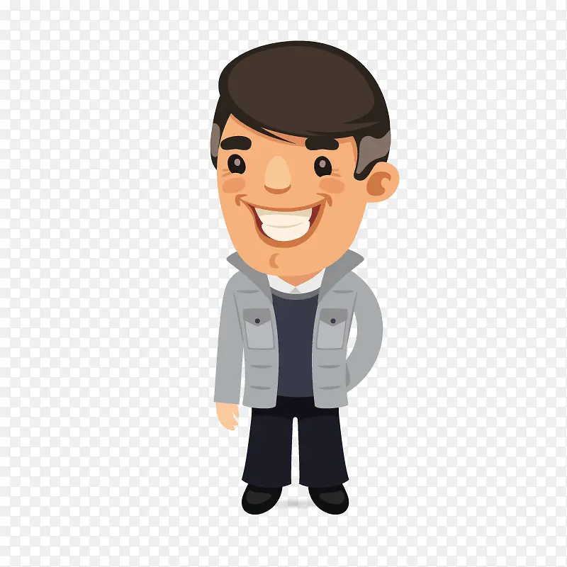 手绘卡通装饰中年男子海报设计
