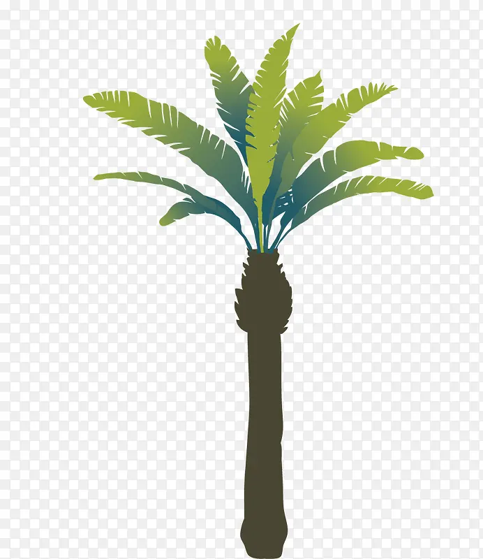 创意水彩海岛椰树装饰插画