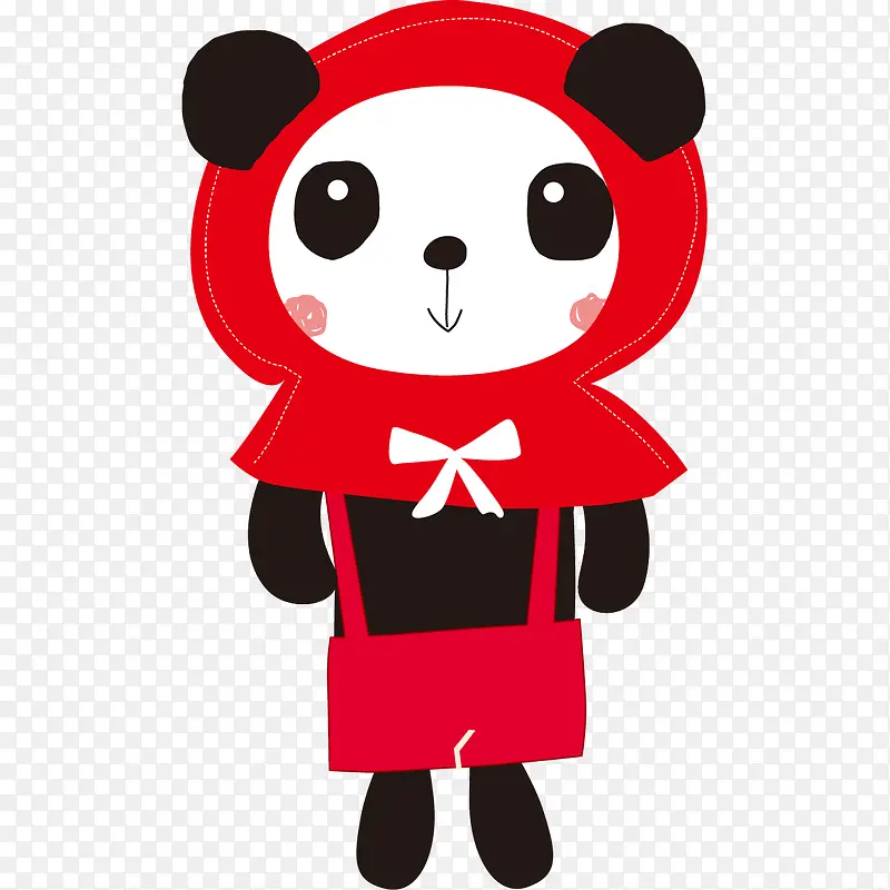 穿红衣服的熊猫