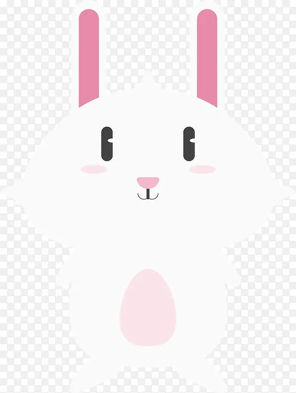 矢量图可爱的白色小兔子