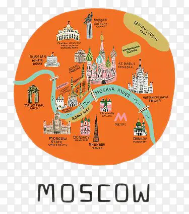 莫斯科地图圆形标志