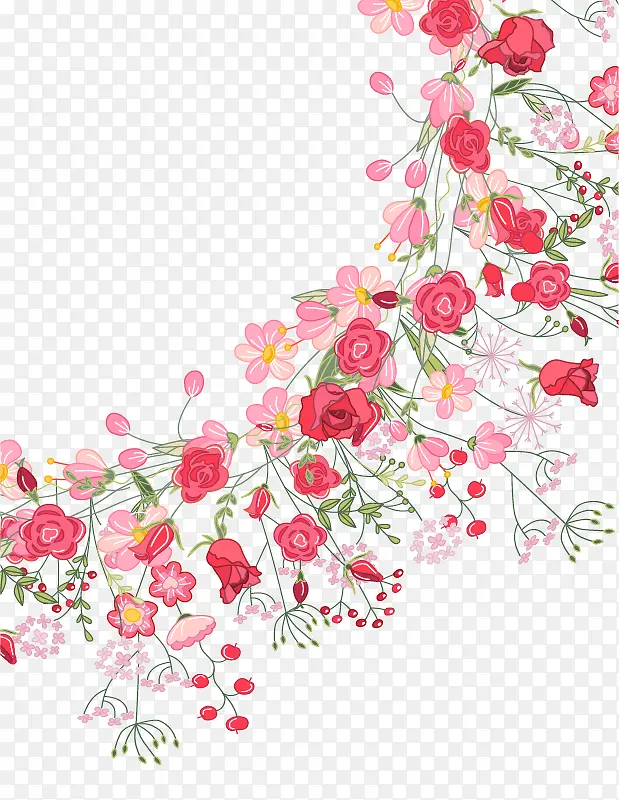 红粉相间浪漫花卉