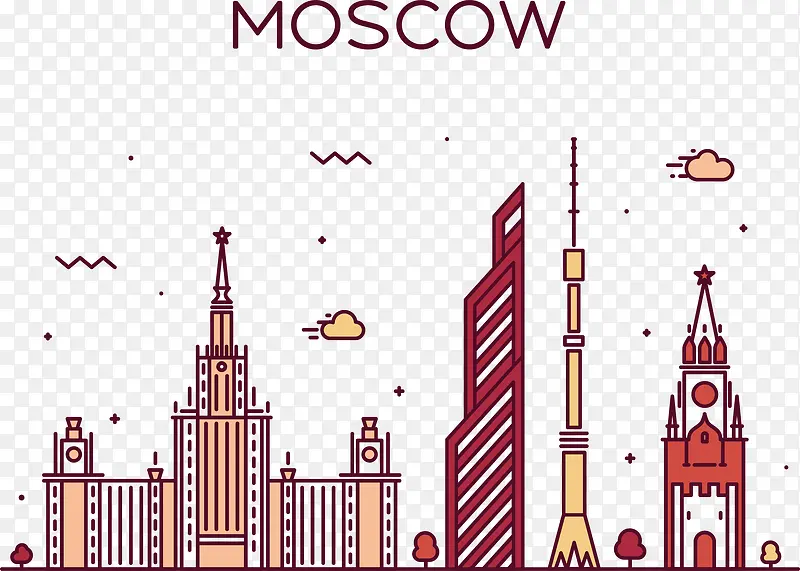 莫斯科街景矢量图