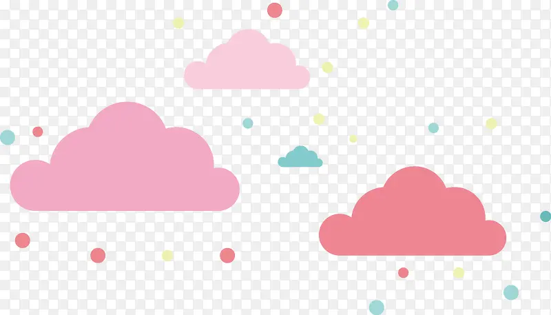 可爱卡通粉红色的云朵矢量图