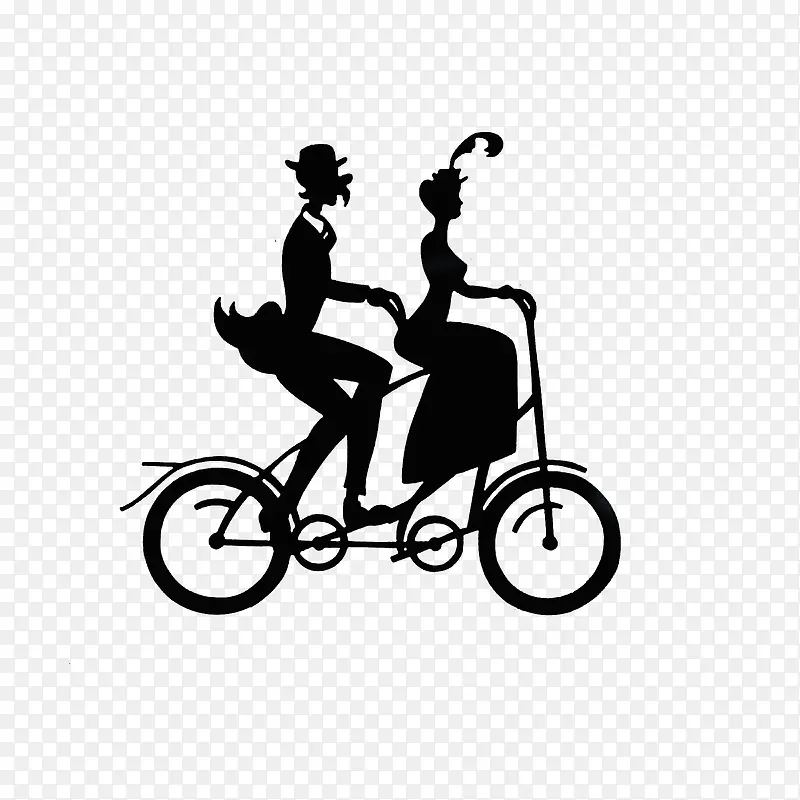 外国情侣骑单车