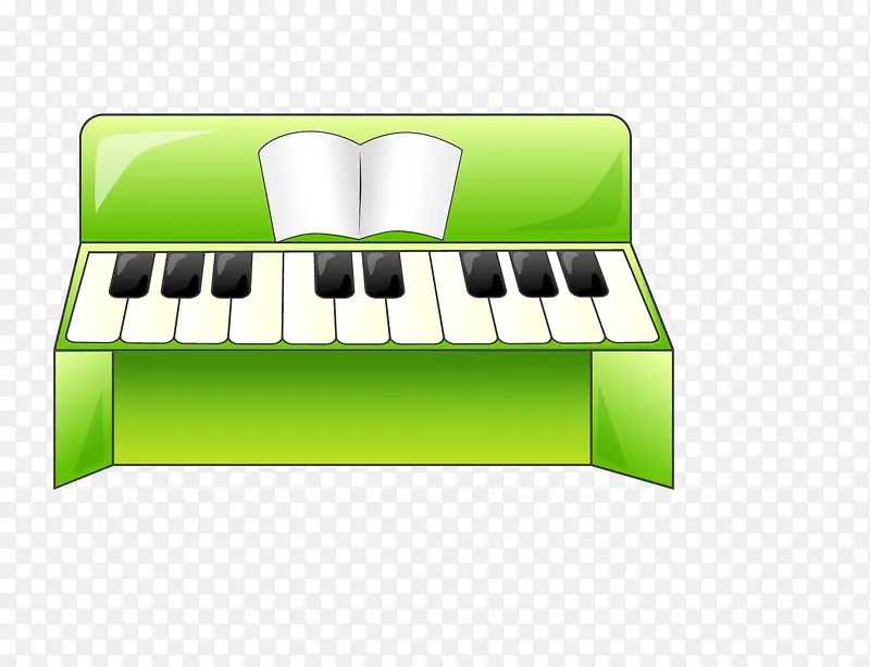 绿色卡通钢琴