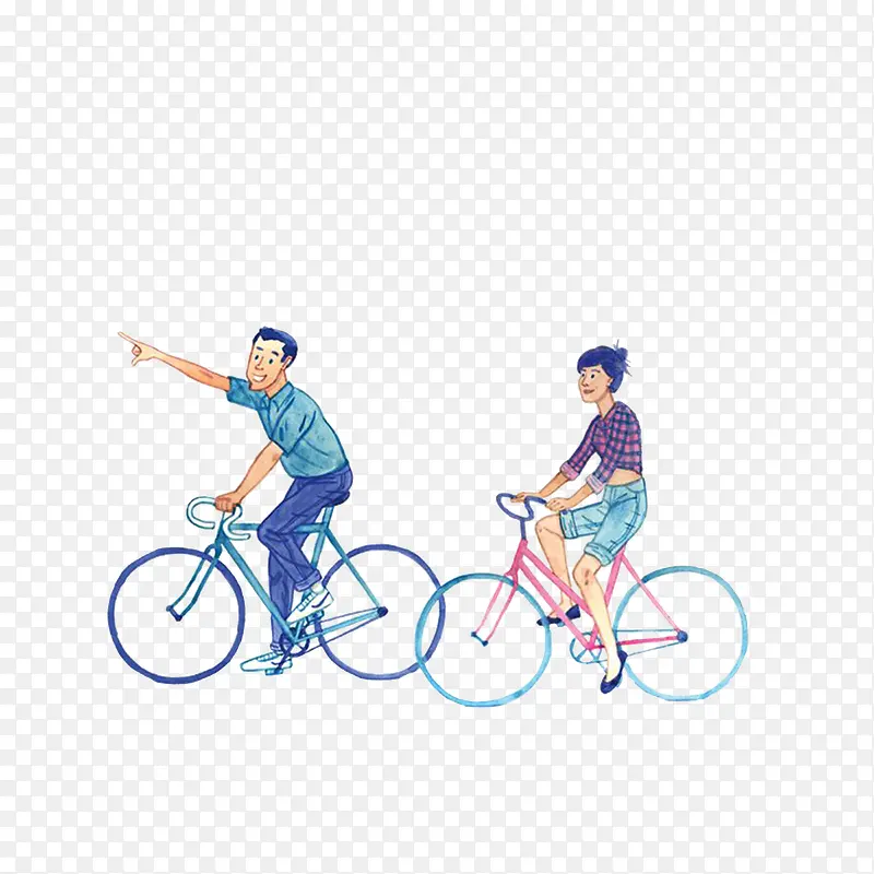 情侣骑单车约会